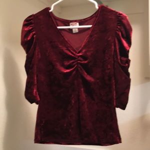 Red velvet shirt